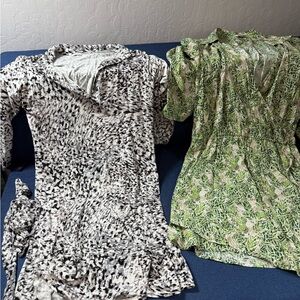 CAbi Black and Green Patterned Dresses